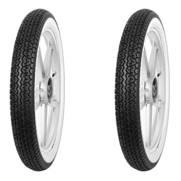 MITAS COPPIA GOMME MITAS 2.75-17 47J + 2.75-17 47J B7 FASCIA BIANCA