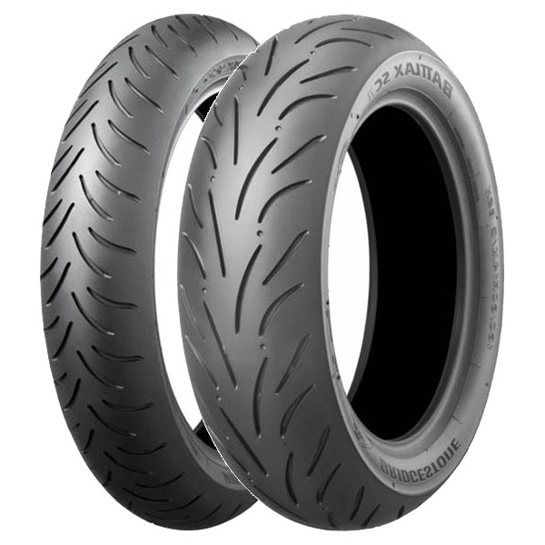 COPPIA GOMME BRIDGESTONE 100/80-16 50P + 100/90-14 57P BATTLAX SC1