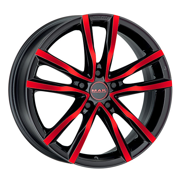 MAK MILANO 7x17 5x112 ET 42 BLACK AND RED