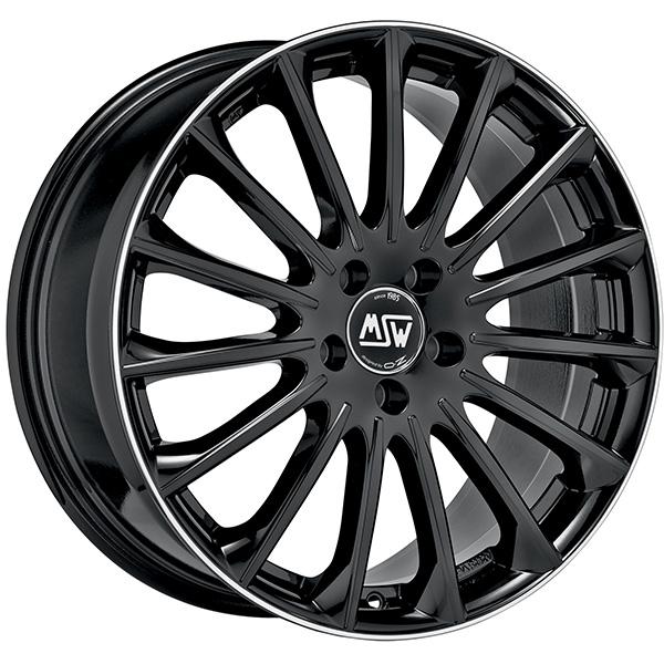 MSW 30 7.5x19 5x112 ET 42 GLOSS BLACK+DIAMOND LIP