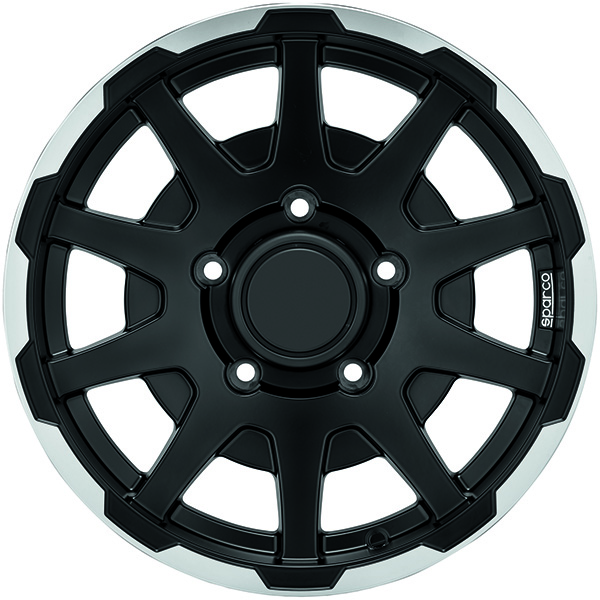 SPARCO DAKAR 8.5x18 6x135 ET 25 MATT BLACK LIP POLISHED+RIVETS