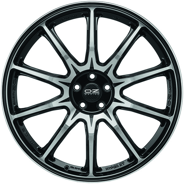 OZ RACING HYPER XT HLT 10x22 5x130 ET 48 GLOSS BLACK DIAMOND CUT