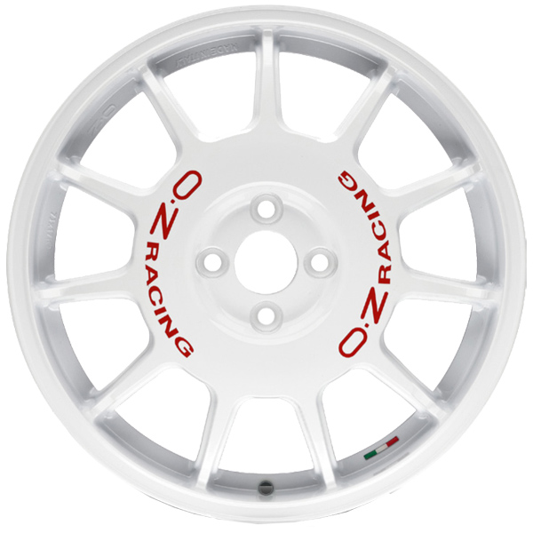 OZ RACING LEGGENDA 7x17 4x100 ET 30 RACE WHITE RED LETTERING