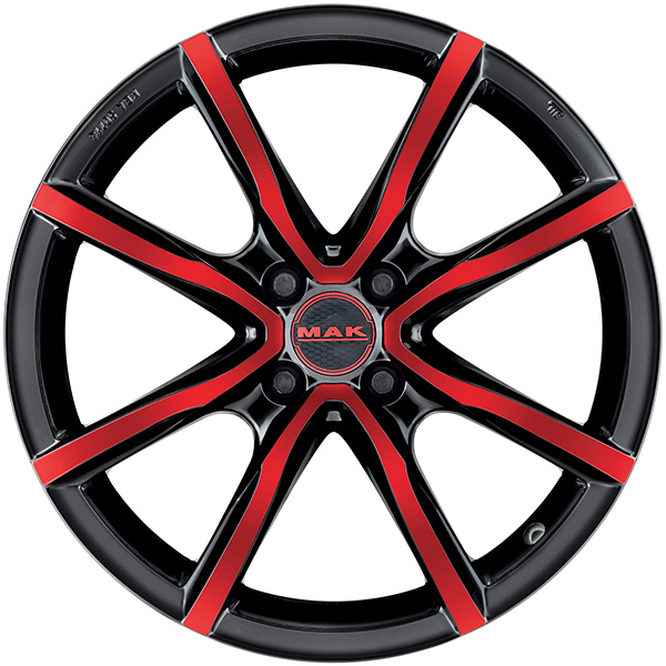 MAK MILANO 4 6.5x16 4x108 ET 25 BLACK AND RED