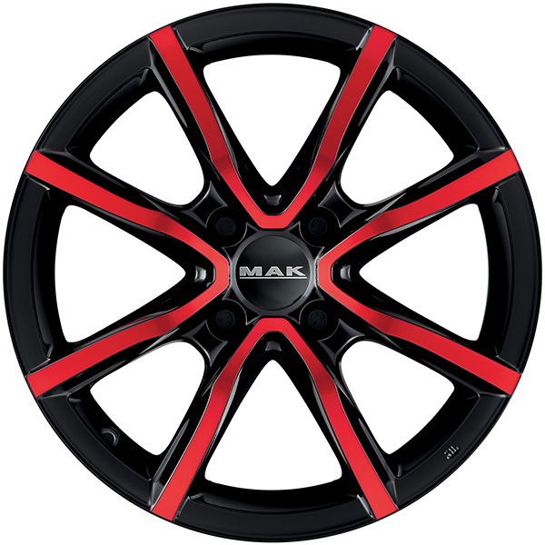 MAK MILANO 4 YOU 6x15 4x100 ET 38 BLACK AND RED