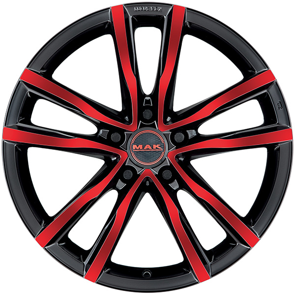 MAK MILANO 7x17 5x112 ET 42 BLACK AND RED
