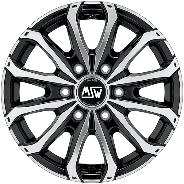 MSW 48 VAN 6 HOLES 6.5x16 6x125 ET 68 GLOSS BLACK FULL POLISHED