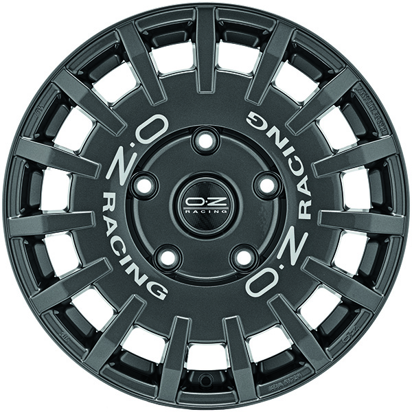 OZ RACING RALLY RACING VAN 8x18 5x120 ET 45 DARK GRAPHITE SILVER LETTERING