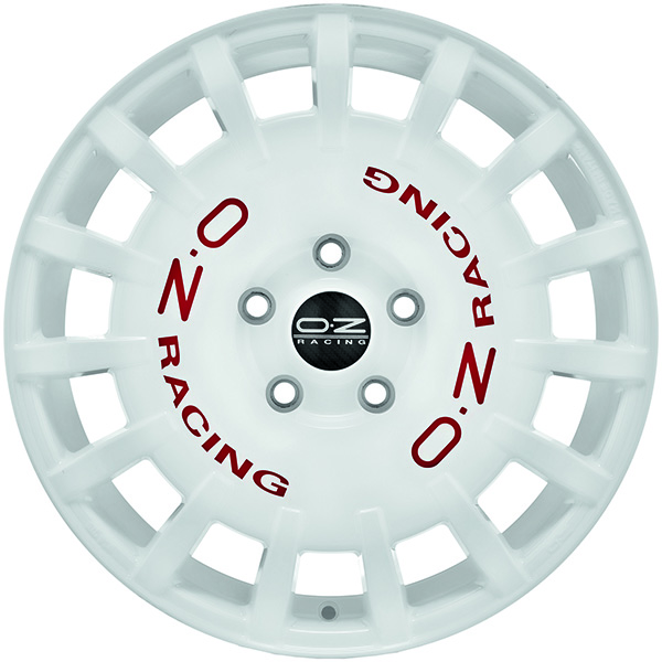 OZ RACING RALLY RACING 8x17 5x112 ET 45 RACE WHITE RED LETTERING