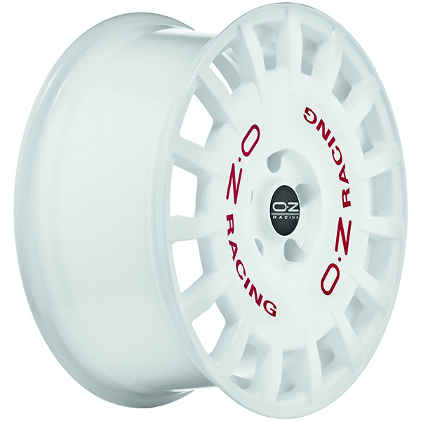 OZ RACING RALLY RACING 7.5x18 5x112 ET 35 RACE WHITE RED LETTERING