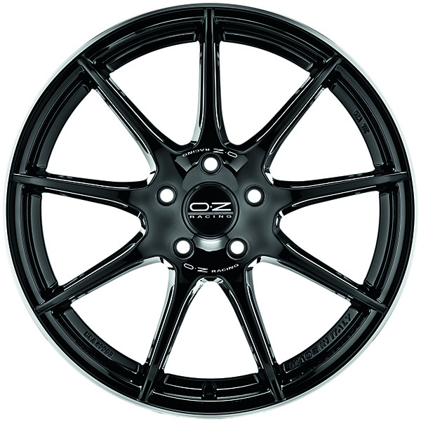 OZ RACING VELOCE GT 8x18 5x114.3 ET 45 GLOSS BLACK+DIAMOND LIP+SILVER LETTERING